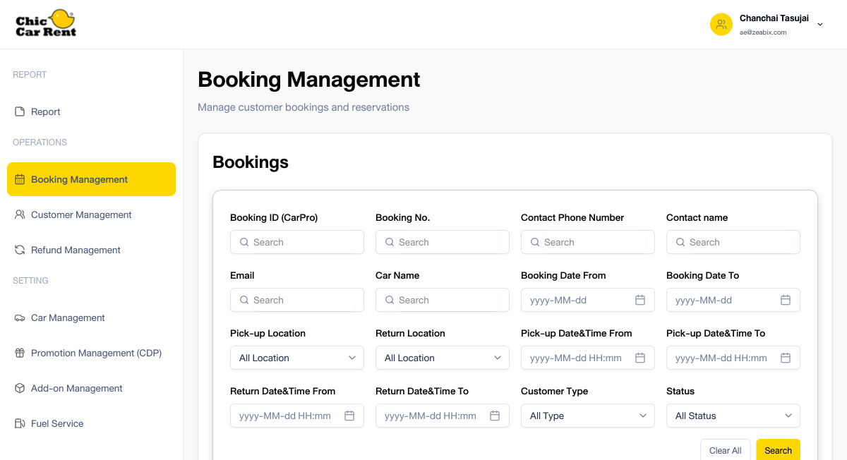 Booking Management